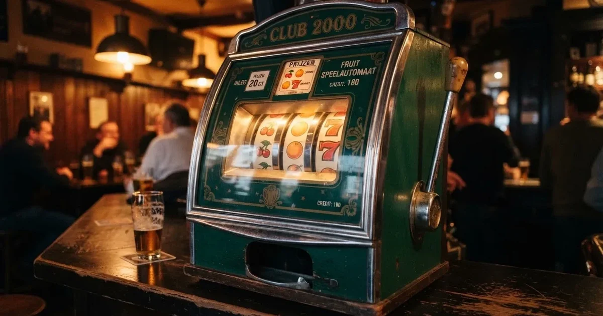 De klassieke Club 2000 fruitautomaat met fruit-symbolen op de rollen