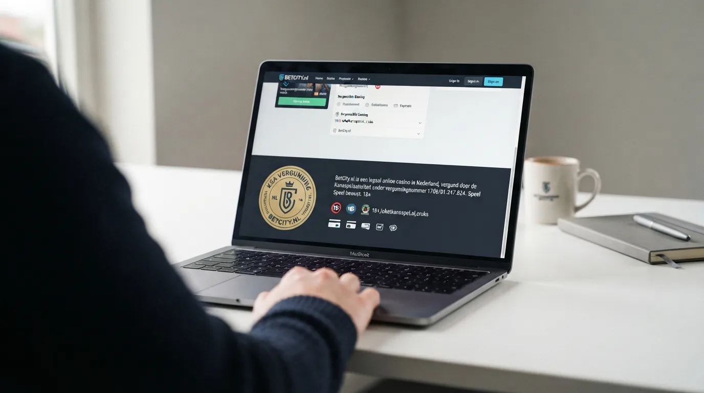 Het Ksa-keurmerk onderaan de homepage van een legaal Nederlands online casino