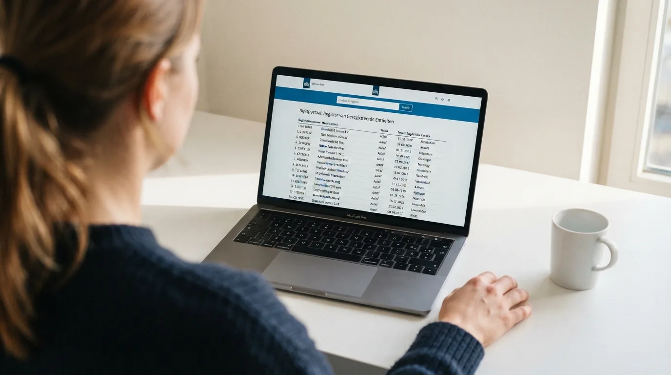 De website van de Kansspelcommissie met het openbare register van vergunde operatoren