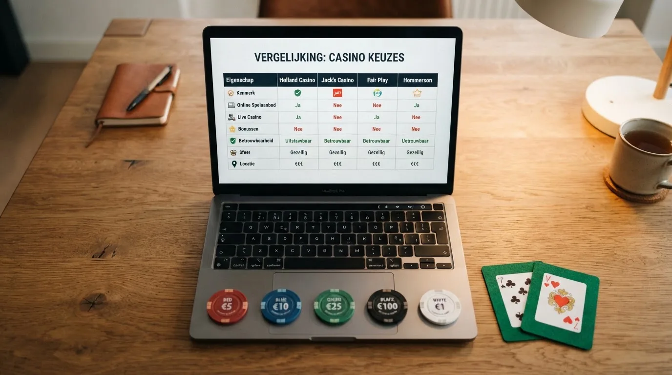 Tien casinologo's op een rij, met daaronder bonussen en licentienummers