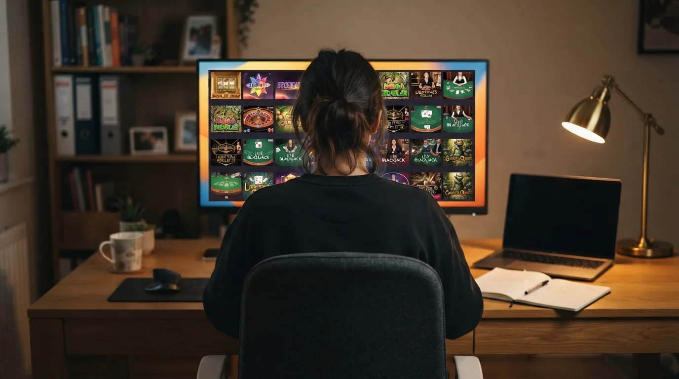 Een overzichtelijke vergelijkingstabel met casinologo's, licenties en spelaanbod op een desktopscherm