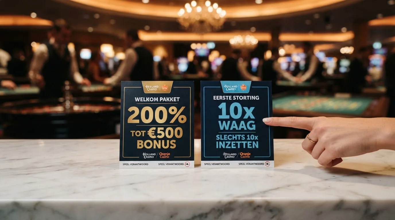 Twee welkomstbonus-aanbiedingen naast elkaar met hun rondspeelvoorwaarde uitgelicht